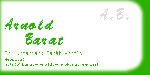 arnold barat business card