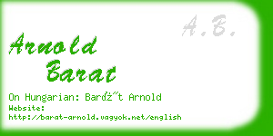 arnold barat business card